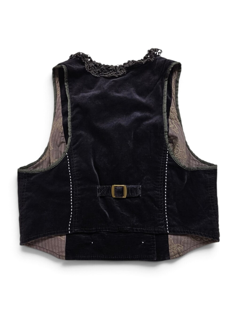Free People Velvet Lace Cropped Vest Purple Size 10 - Picture 3 of 7